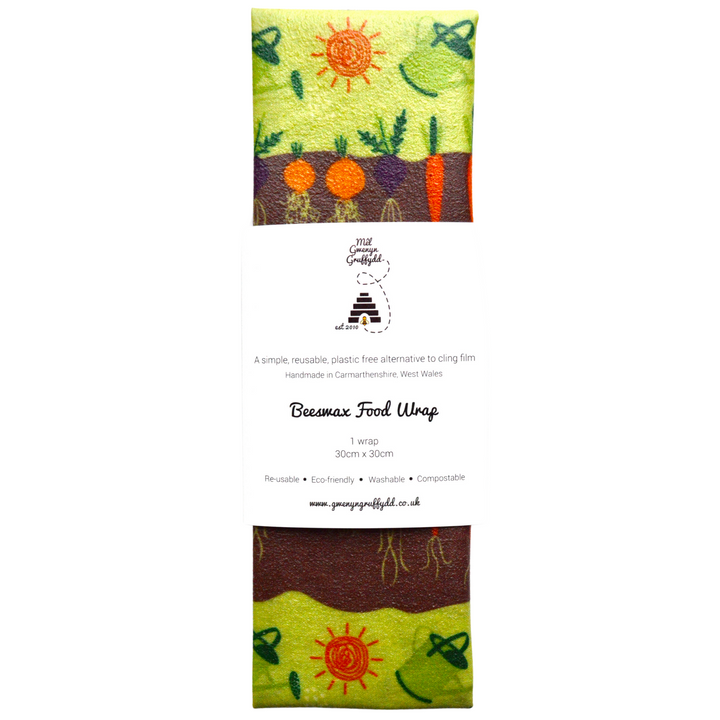 Vegetable Gardening Reusable Cotton Beeswax Food Wrap Medium, 30cm x 30cm