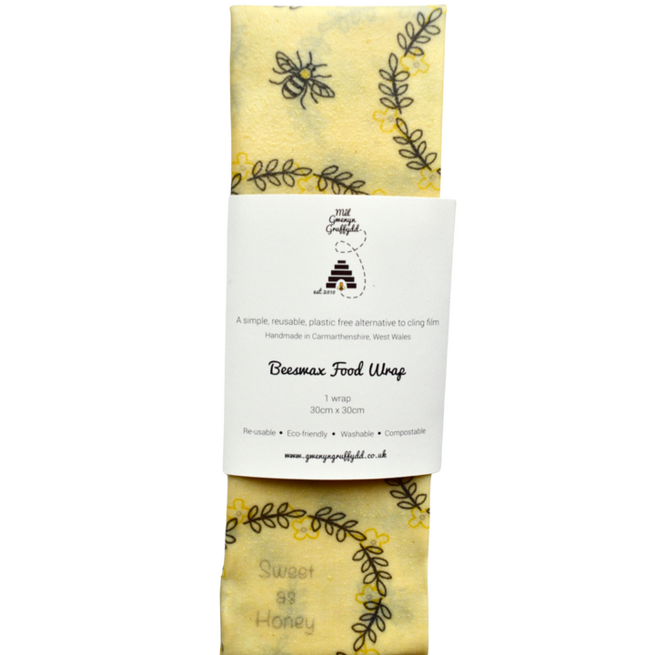 Sweet as Honey Reusable Cotton Beeswax Food Wrap Medium, 30cm x 30cm